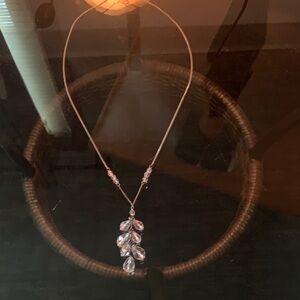 Elegant Sterling Silver Crystal Pendant Necklace